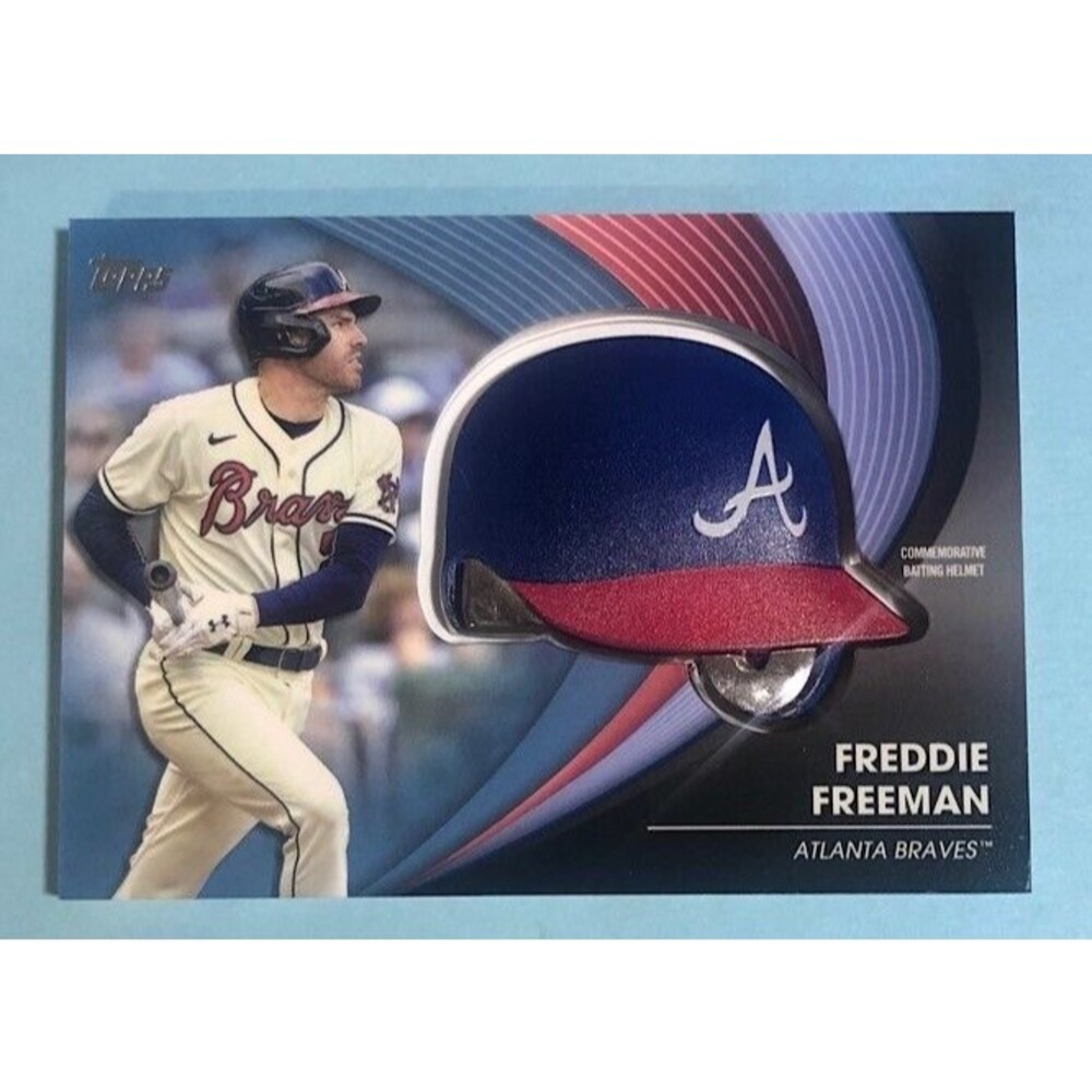 2022 Topps Ser. 2 ,Atlanta BRAVES-FREDDIE FREEMAN Blue Comm.Helmet Card #BH-FFR